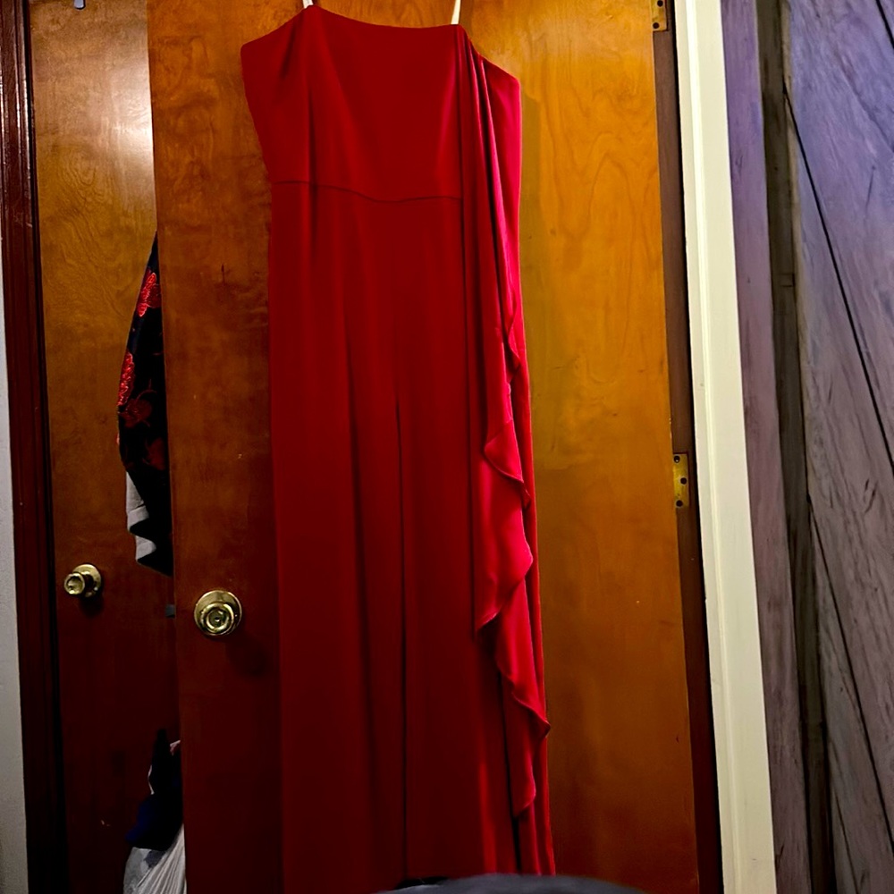 Red Sleeveless Jumpsuit